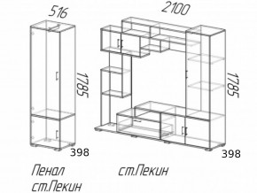 Гостиная Пекин с пеналом Венге-Лоредо в Кусе - kusa.magazinmebel.ru | фото - изображение 3