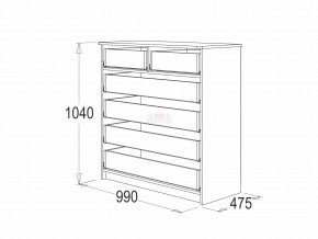 Комод 6 фант ясень анкор в Кусе - kusa.magazinmebel.ru | фото - изображение 2