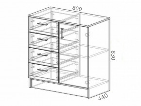 Комод К800-1Д ЛДСП белый в Кусе - kusa.magazinmebel.ru | фото - изображение 2