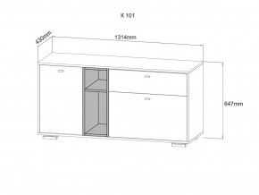Комод Ланс К101 графит/дуб бунратти в Кусе - kusa.magazinmebel.ru | фото - изображение 3