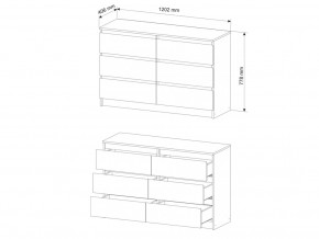 Комод Мори МК1200.6 Графит в Кусе - kusa.magazinmebel.ru | фото - изображение 2