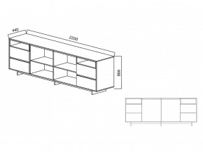 Комодино Moderno-2200 Ф6 в Кусе - kusa.magazinmebel.ru | фото - изображение 4