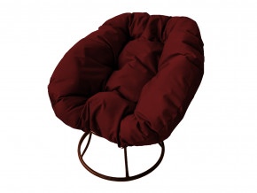 Кресло Пончик без ротанга бордовая подушка в Кусе - kusa.magazinmebel.ru | фото