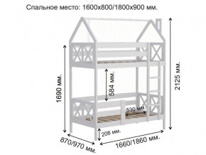 Кровать домик 2-х ярусная Аист-4 Классика белый 1800х900 мм в Кусе - kusa.magazinmebel.ru | фото - изображение 2