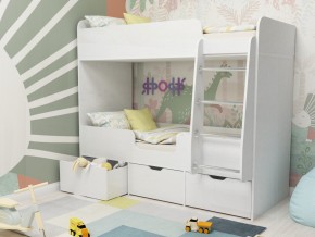 Кровать двухъярусная Малыш двойняшка белый в Кусе - kusa.magazinmebel.ru | фото