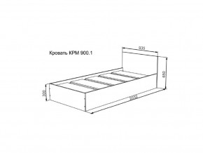 Кровать Мори КРМ 900.1 графит в Кусе - kusa.magazinmebel.ru | фото - изображение 2