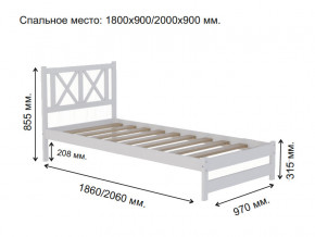 Кровать односпальная Аист-7 Классика белый 1800х900 мм в Кусе - kusa.magazinmebel.ru | фото - изображение 2