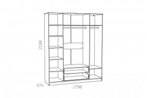 Шкаф комбинированный Оливия НМ 011.84 Х в Кусе - kusa.magazinmebel.ru | фото - изображение 3