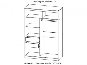 Шкаф-купе Альянс 15 комплект зеркал №2 в Кусе - kusa.magazinmebel.ru | фото - изображение 2