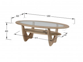 Стол журнальный Юпитер со стеклом СЖС-01 дуб сонома в Кусе - kusa.magazinmebel.ru | фото - изображение 2
