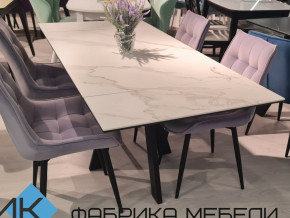 Стол SKM 120 керамика белый мрамор/подстолье черное в Кусе - kusa.magazinmebel.ru | фото - изображение 2