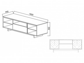 Тумба для ТВА Moderno-1400 Ф2 в Кусе - kusa.magazinmebel.ru | фото - изображение 4